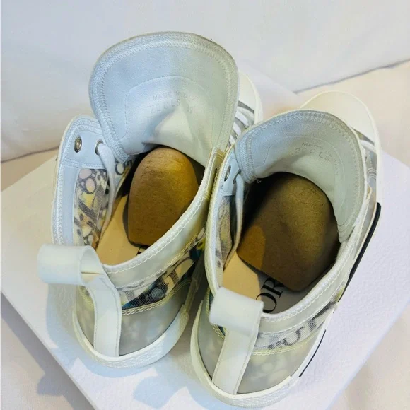 Dior 39 US6 B23 Translucent High-Top Sneakers with Multicolor Accents - Picture 9 of 10